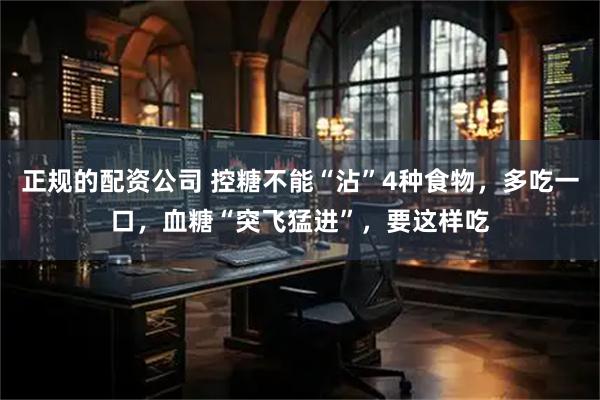 正规的配资公司 控糖不能“沾”4种食物，多吃一口，血糖“突飞猛进”，要这样吃